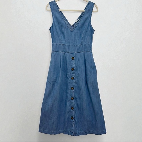 SOLD! GAP Button-Down Midi Dress Medium Indigo Size 4 - Picture 4 of 14